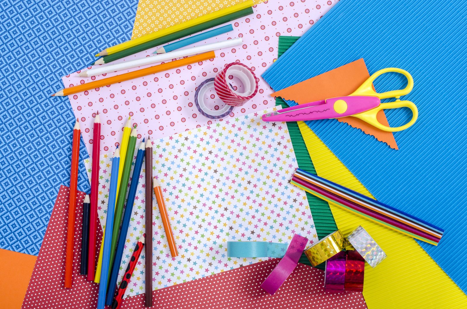Colorful craft supplies ready for little hands