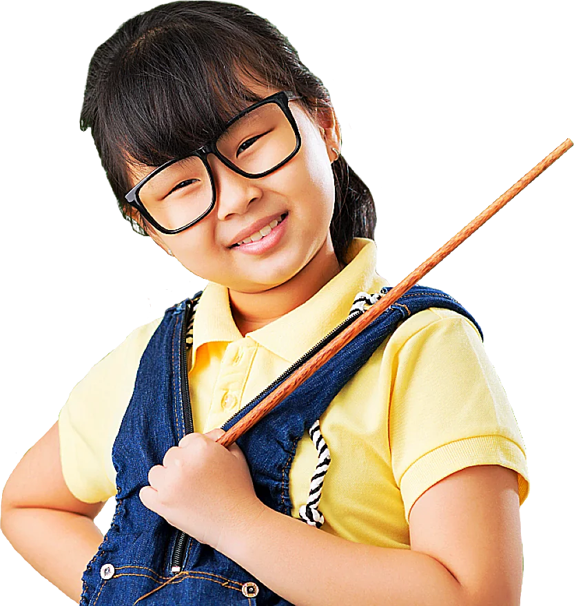 Happy young musician with a conductor baton