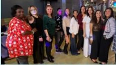 Our staff together at the holiday celebration